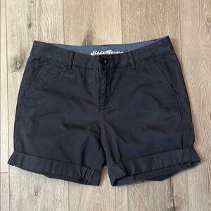 Eddie Bauer - NEW dark gray cuff short, Legend wash cotton, dark gray, 10.
